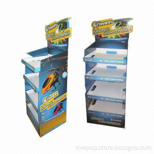 Cardboard Display Stands/Showcase, Made of White B Flute/Present Different Products Together, Strong